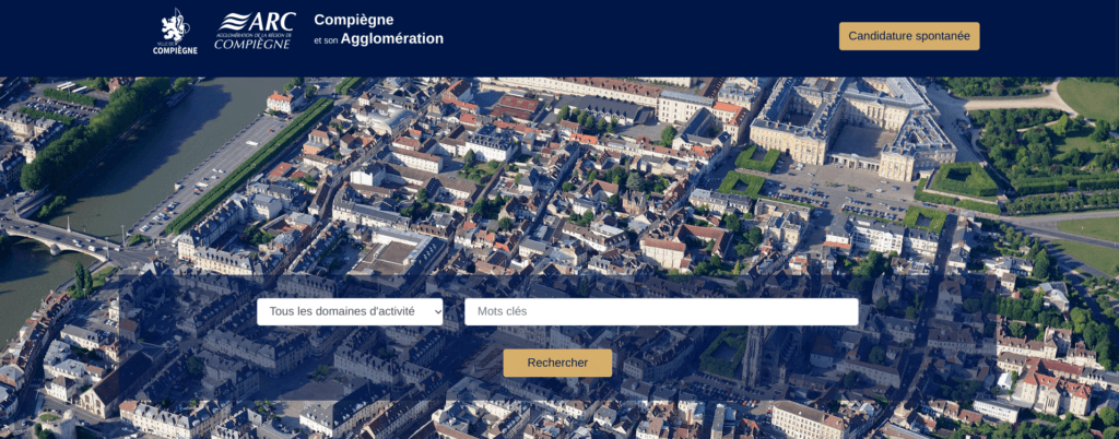 Page d'accueil du site carrière de la Ville de Compiègne, réalisé par Paradisiak