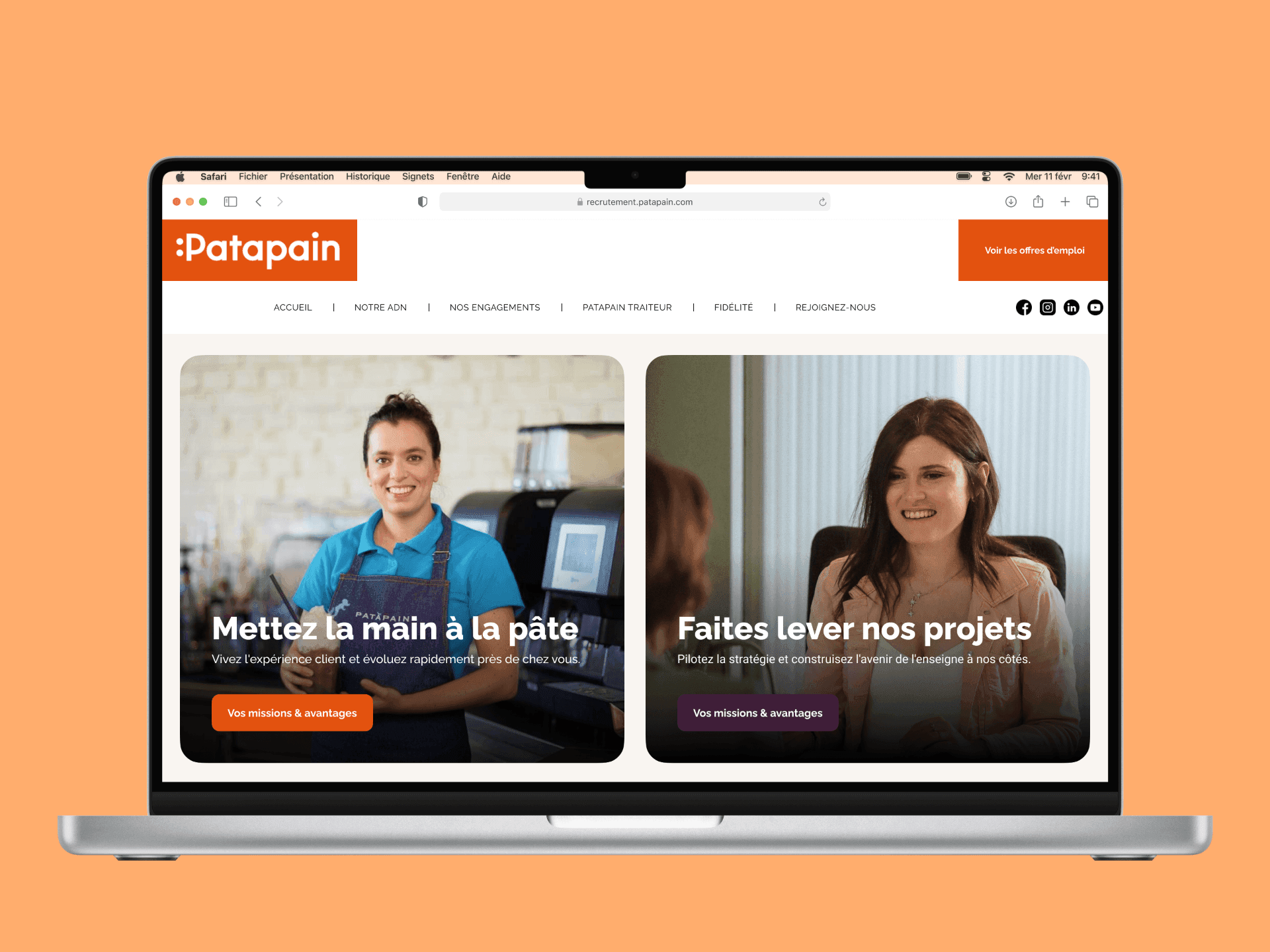 Patapain career site homepage
