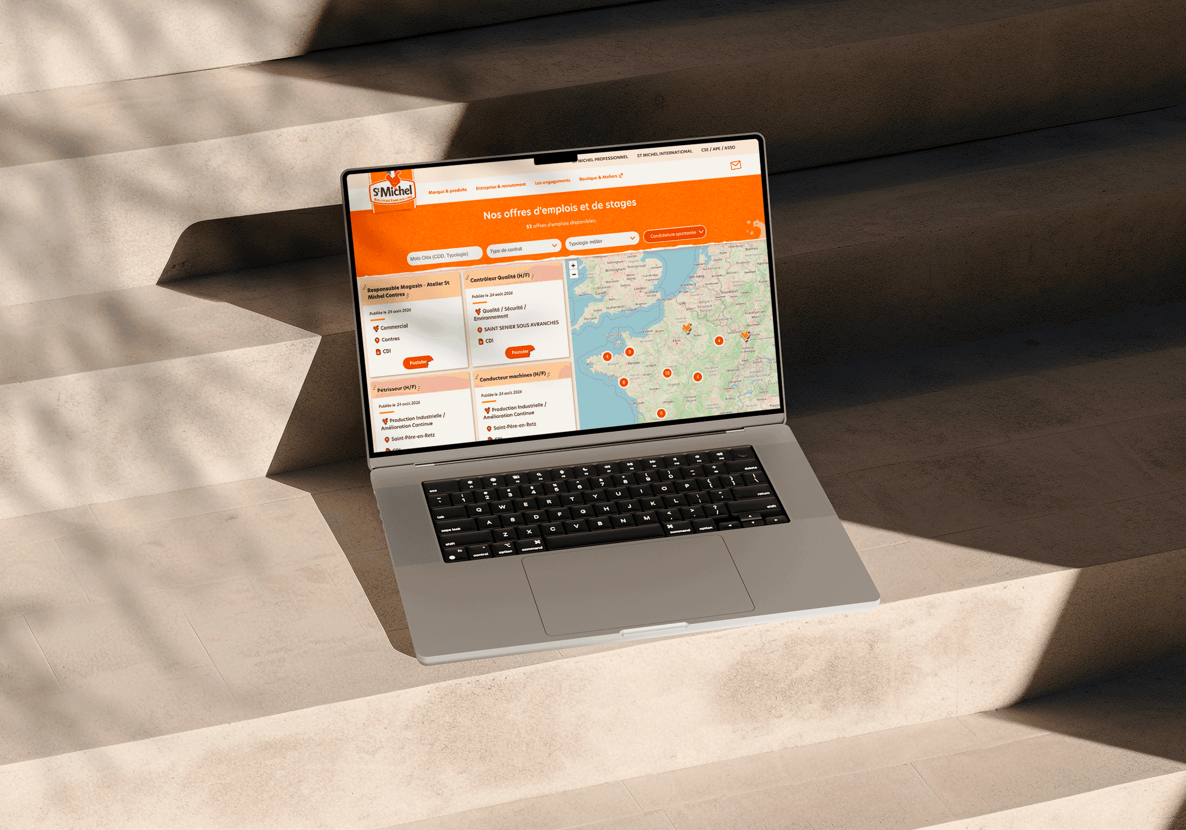 Page d'accueil du site carrière St Michel