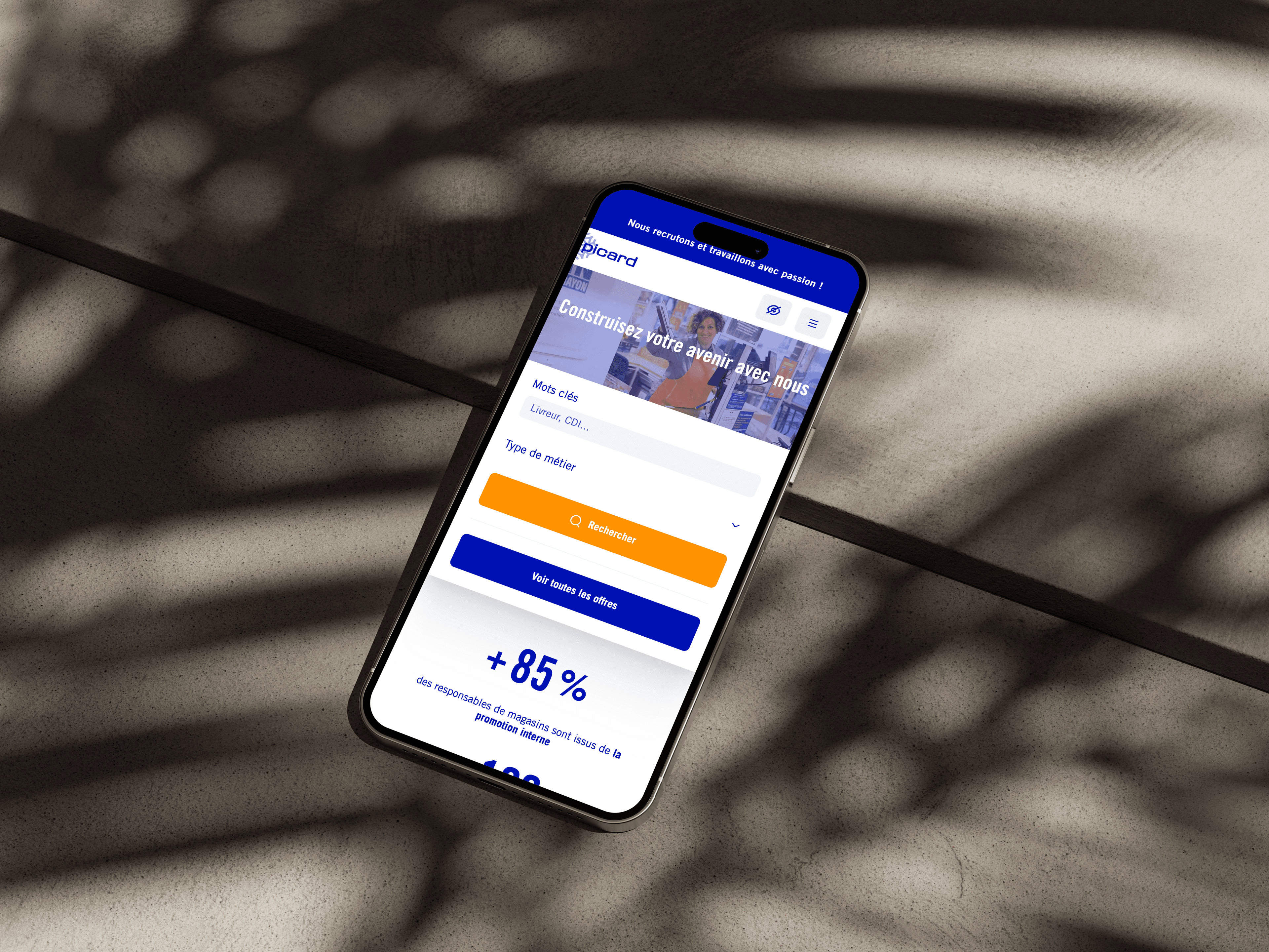 Aperçu responsive du site carrière Picard